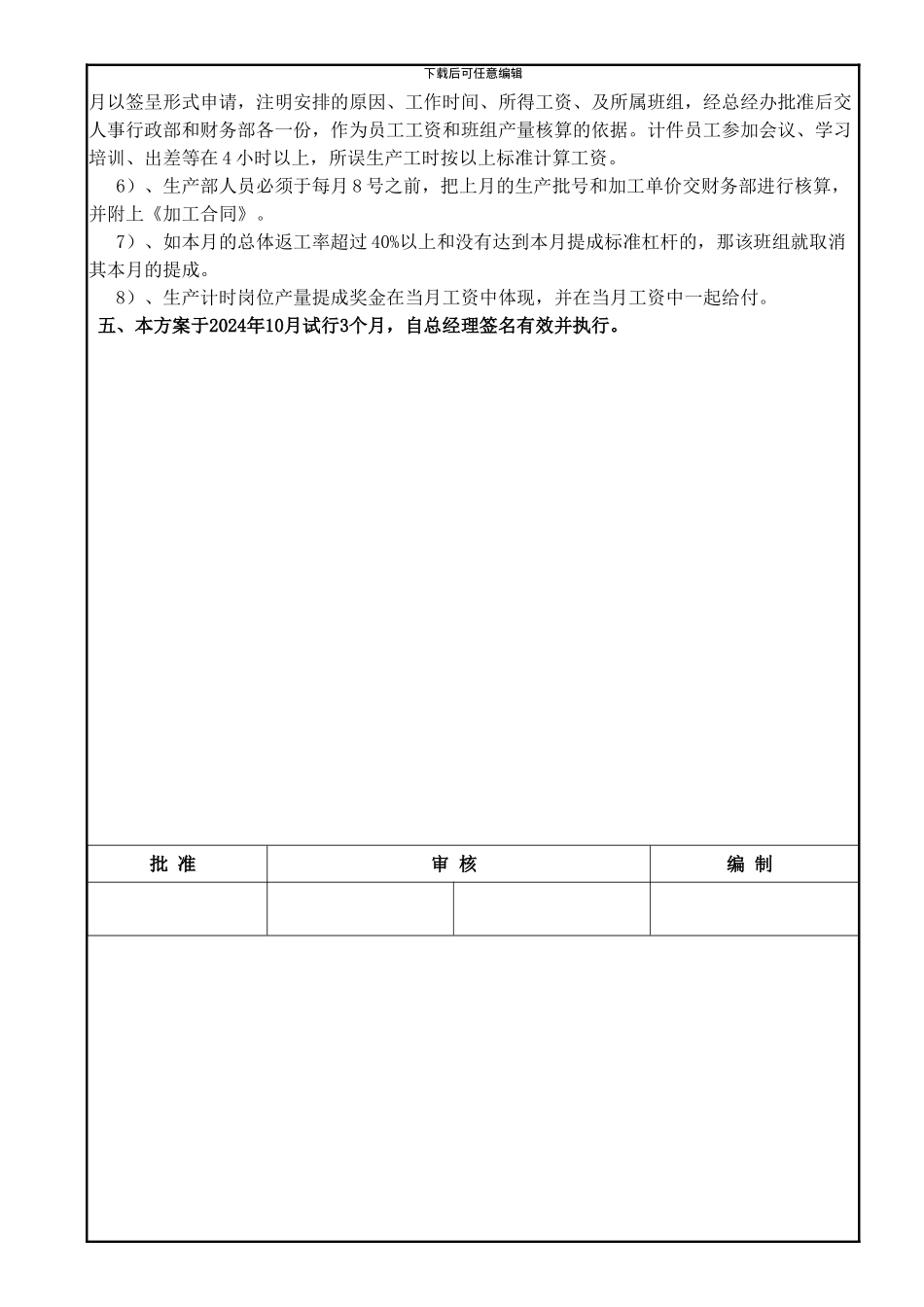 2024生产产值提成方案_第2页