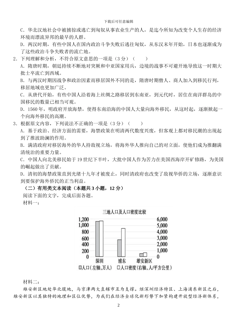 2024级高三语文模拟题_第2页