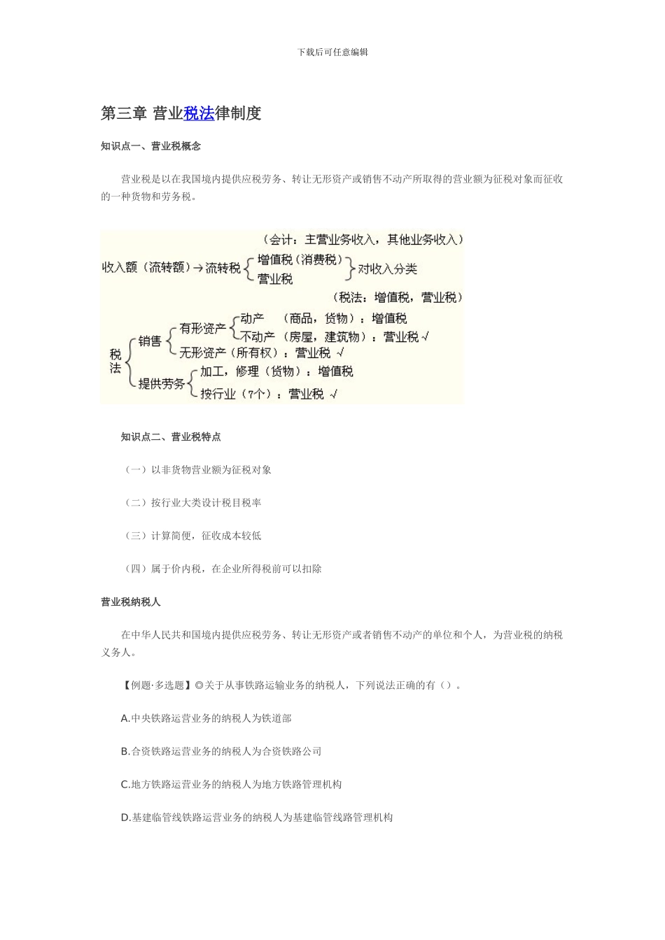 2024经济法基础讲义--营业税法律制度_第1页