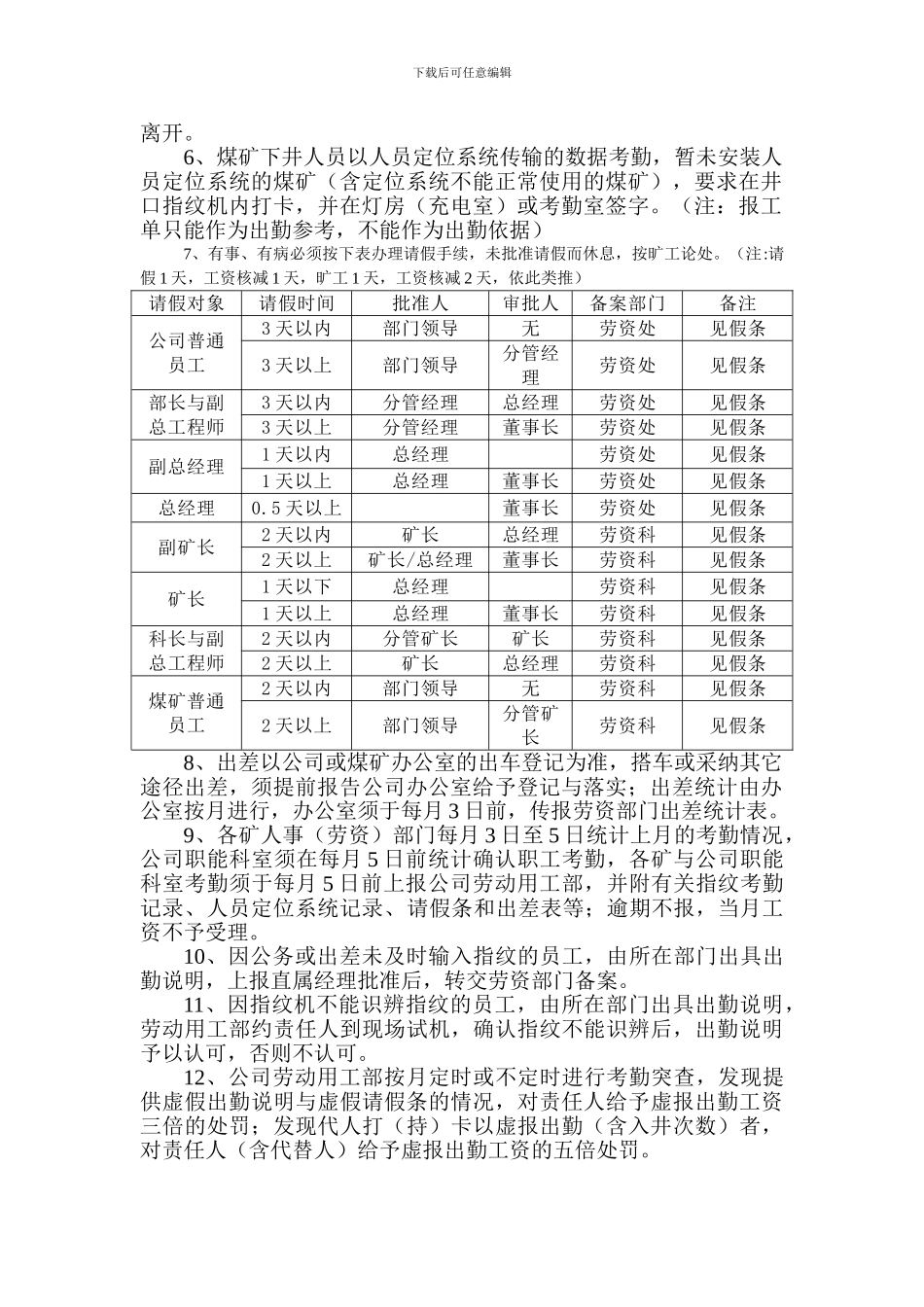 2024考勤管理制度_第2页