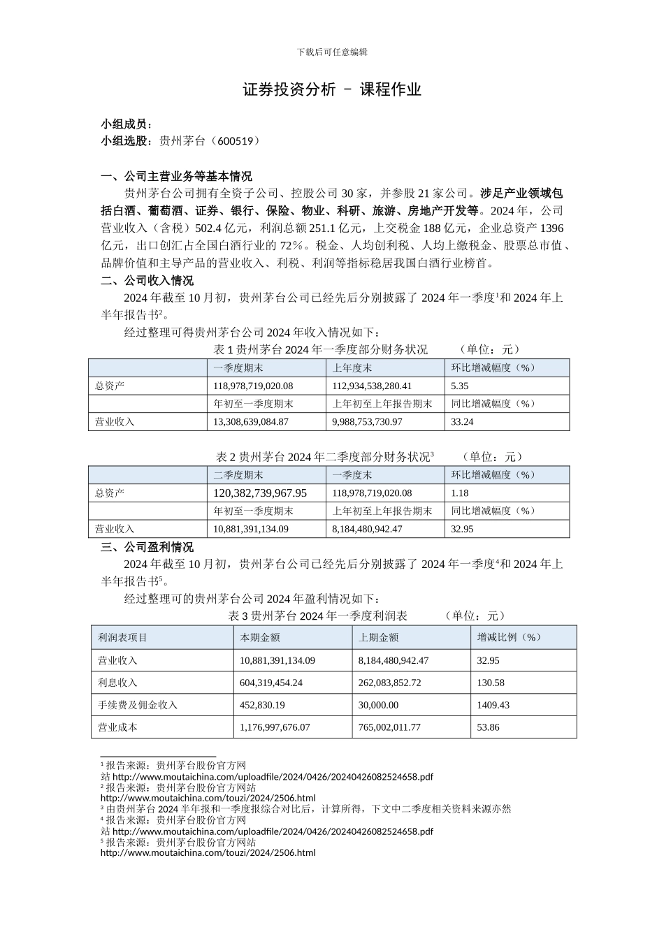 2024证券投资分析---贵州茅台_第1页