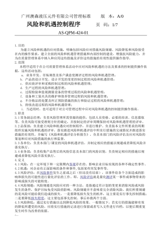 2024风险和机遇控制程序