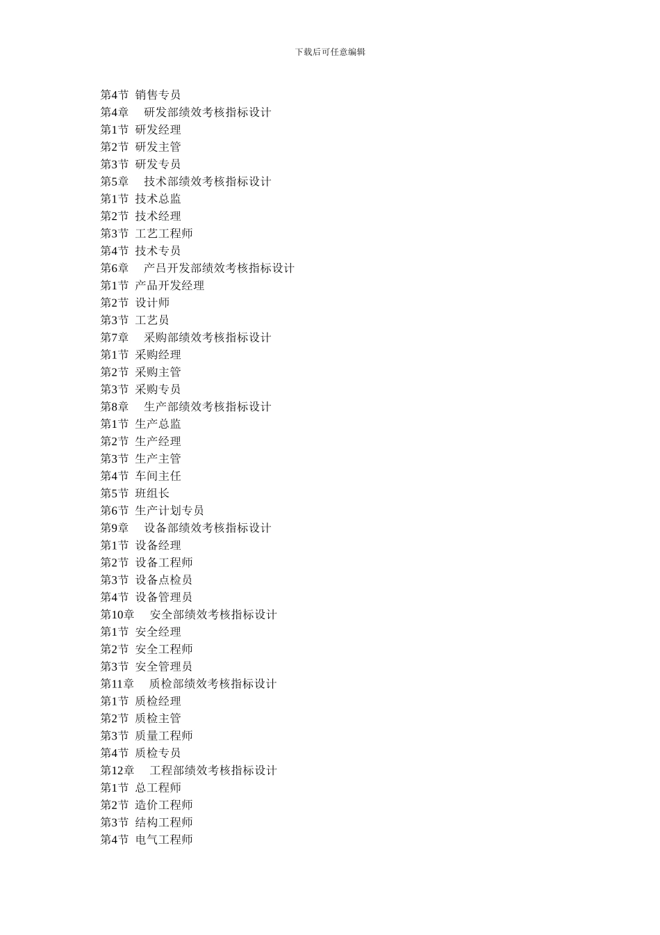 20大部门绩效考核指标设计全案_第2页