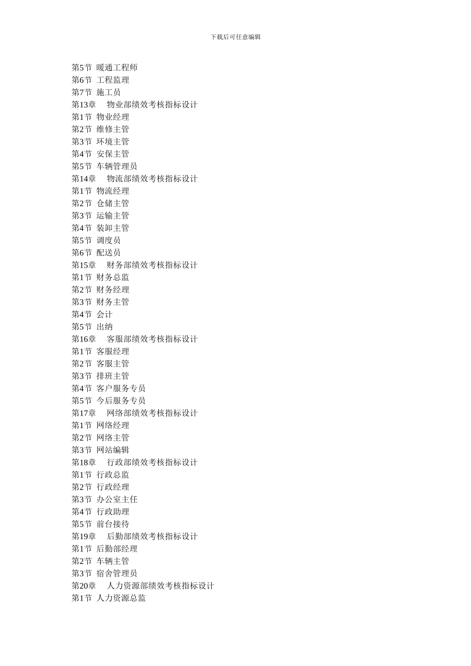 20大部门绩效考核指标设计全案_第3页