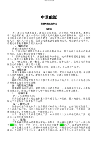 2中景能源薪酬设计方案