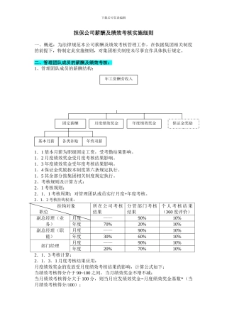 2担保公司薪酬绩效实施细则