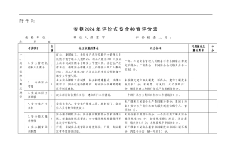3.安钢2024年评价式安全检查评分表