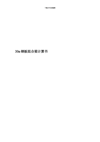30m钢板组合梁计算书