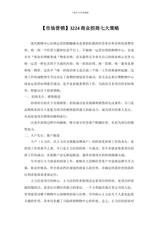 3224商业招商七大策略