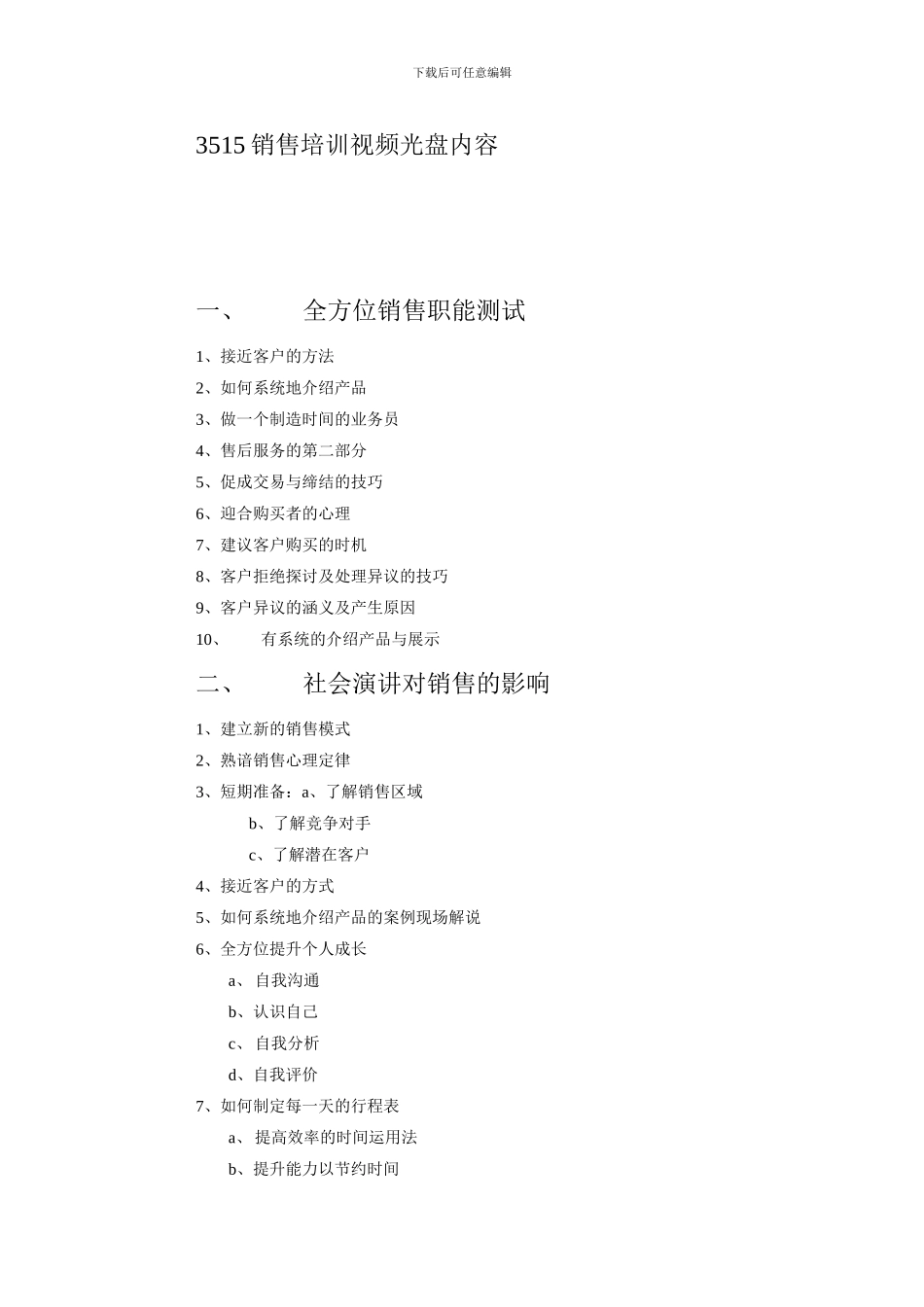3515销售培训视频光盘内容_第1页