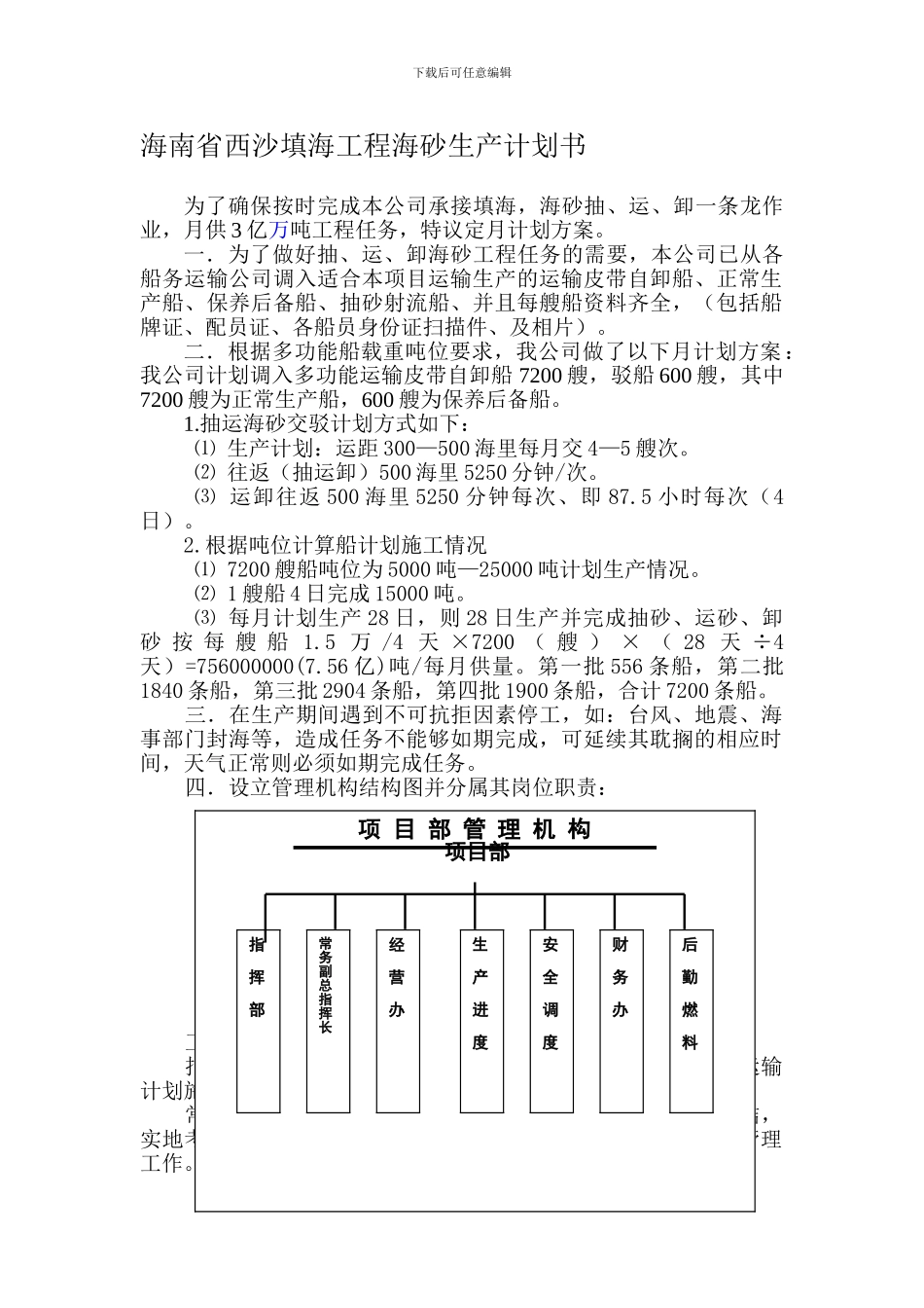 4-1海南省西沙填海工程海砂生产计划书_第1页