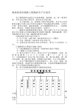 4-1海南省西沙填海工程海砂生产计划书