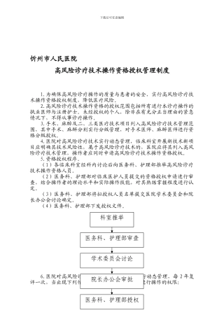 4351高风险诊疗技术操作资格授权管理制度