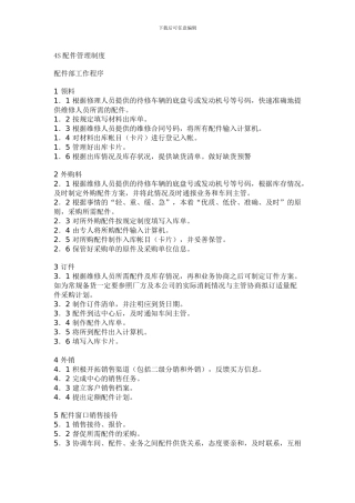 4S配件管理制度