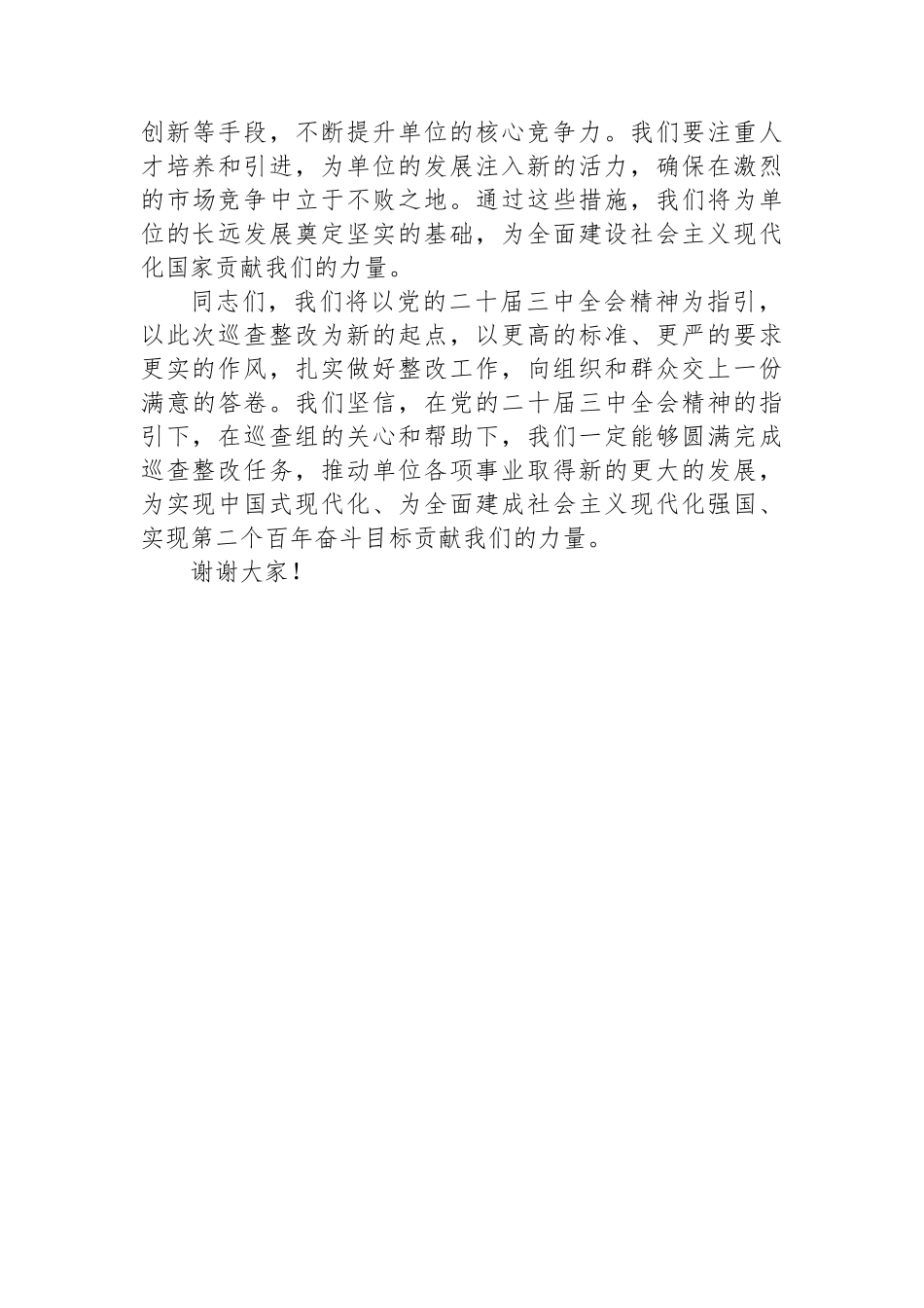 在2024年巡查整改工作情况反馈会上的表态发言_第3页