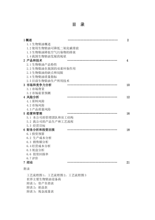 《生物柴油中试厂》商业计划书
