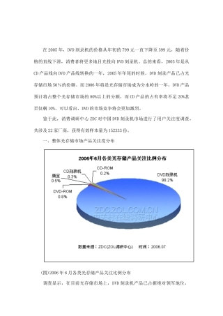 DVD刻录机市场用户关注调查报告