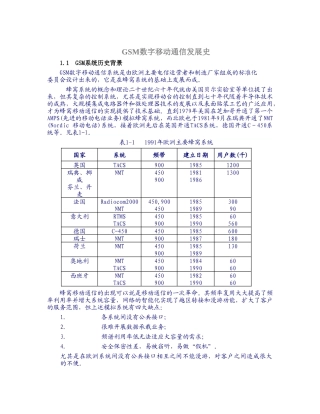 GSM数字移动通信发展史