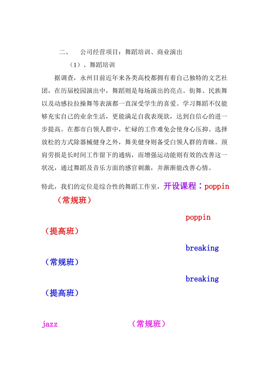 GT-crew舞蹈工作室创业计划书_第2页