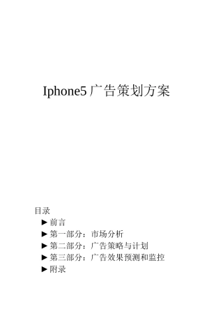 Iphone5广告策划方案