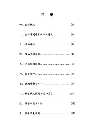 SIYB肉类公司创业计划书