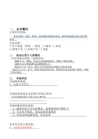 SYB吃吧食品店 创业计划书--cherry时尚茶饮