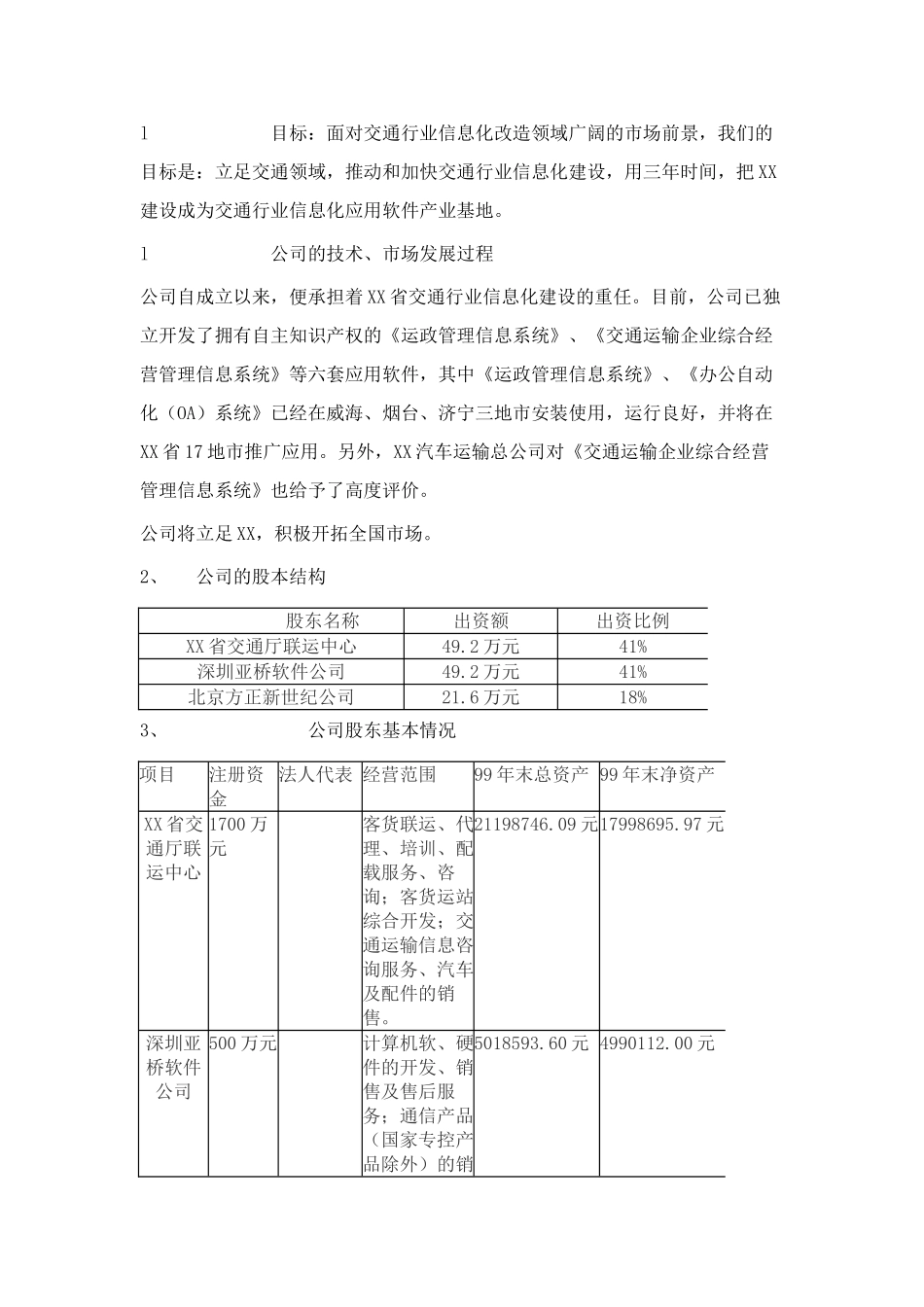 XXXX计算机信息技术有限公司商业计划书_第3页