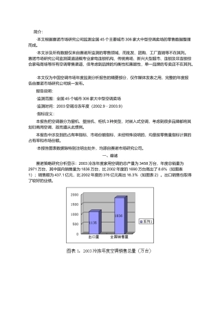 冷冻年度中国空调零售监测分析报告概论
