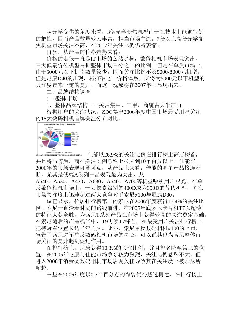 数码相机市场关注与价格调查报告_第2页