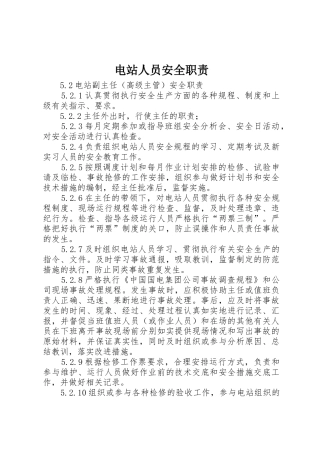 电站人员安全职责