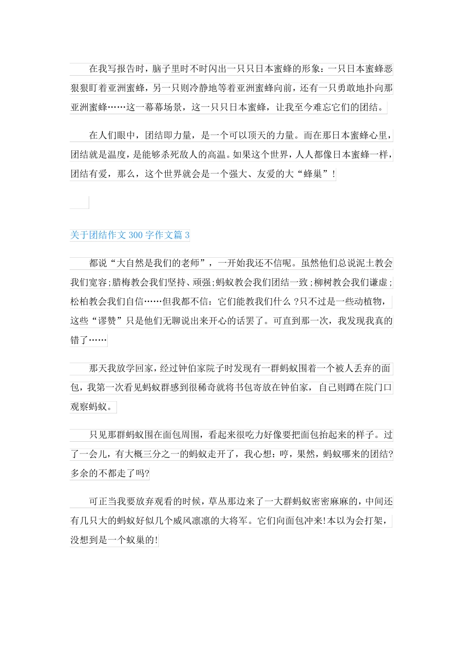 关于团结作文300字作文_第3页