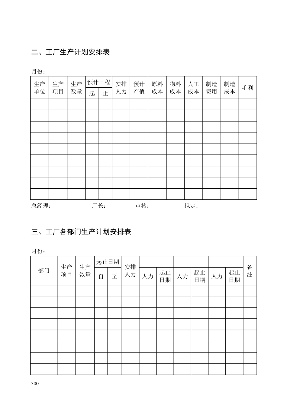 工厂生产计划表格_第2页