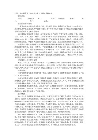 工商模拟实训报告