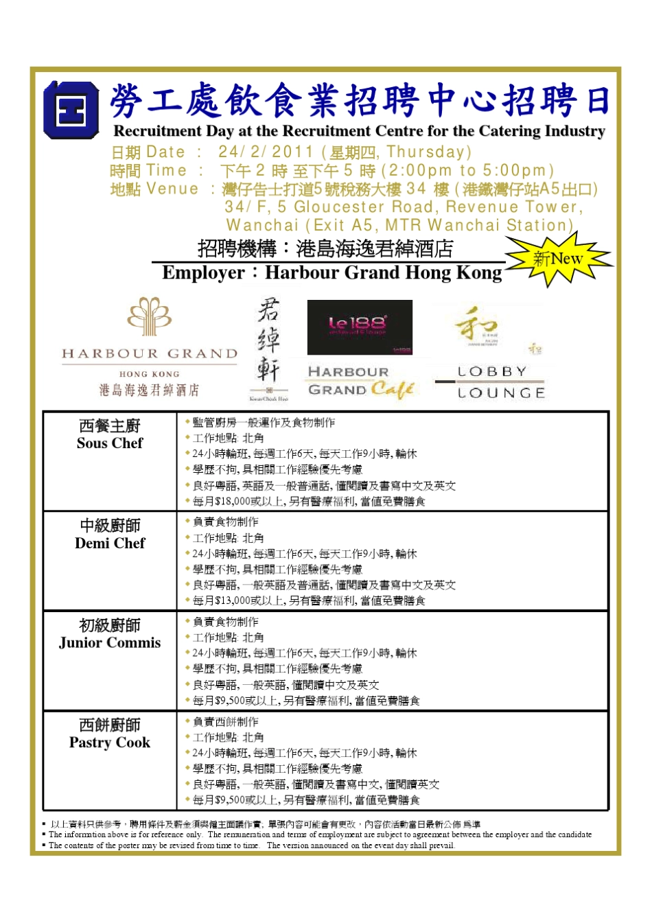 工处饮食业招聘中心招聘日_第1页