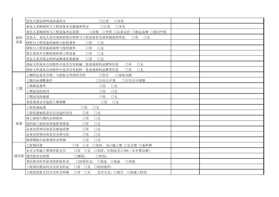 工程施工合同评审细则表_第3页