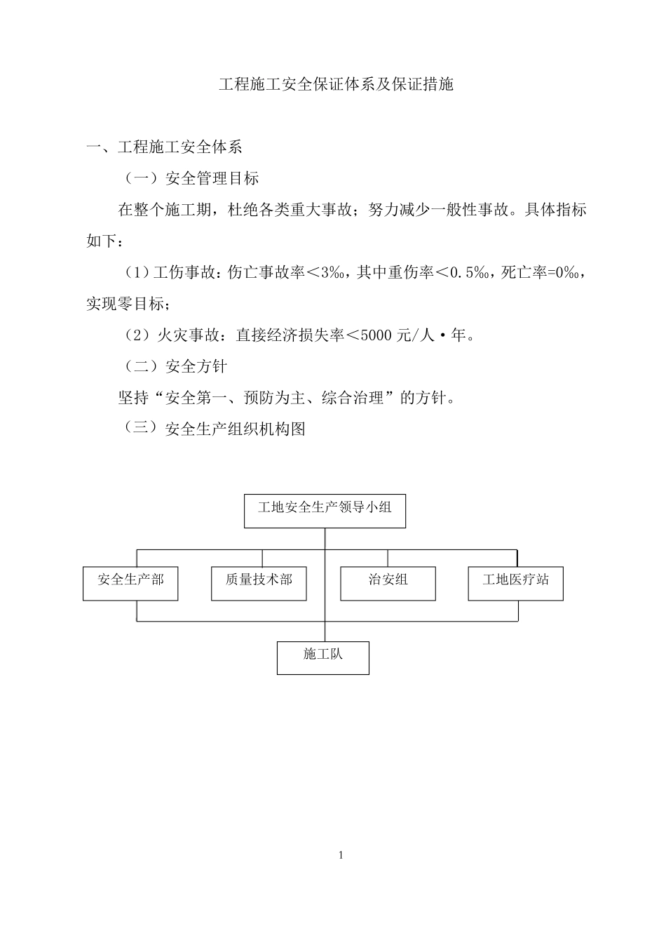 工程施工安全保证体系及保证措施_第1页