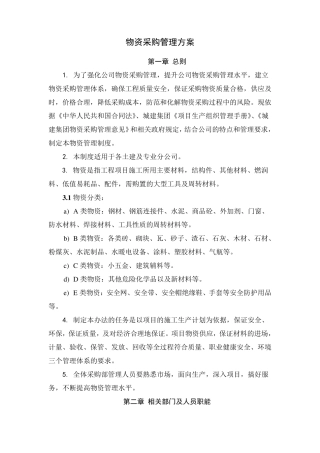 工程材料采购方案