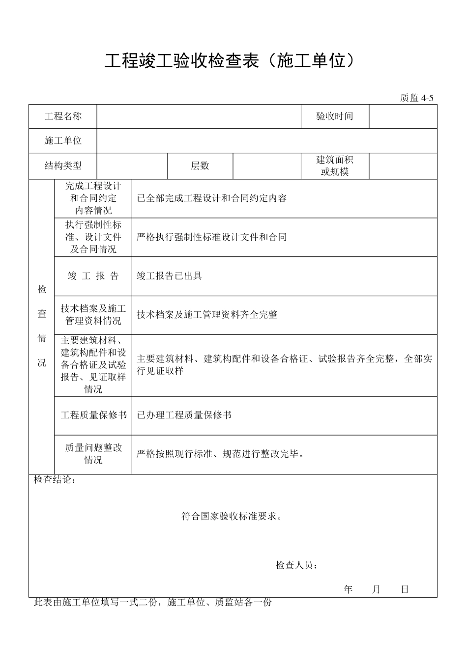 工程竣工验收检查表_第3页