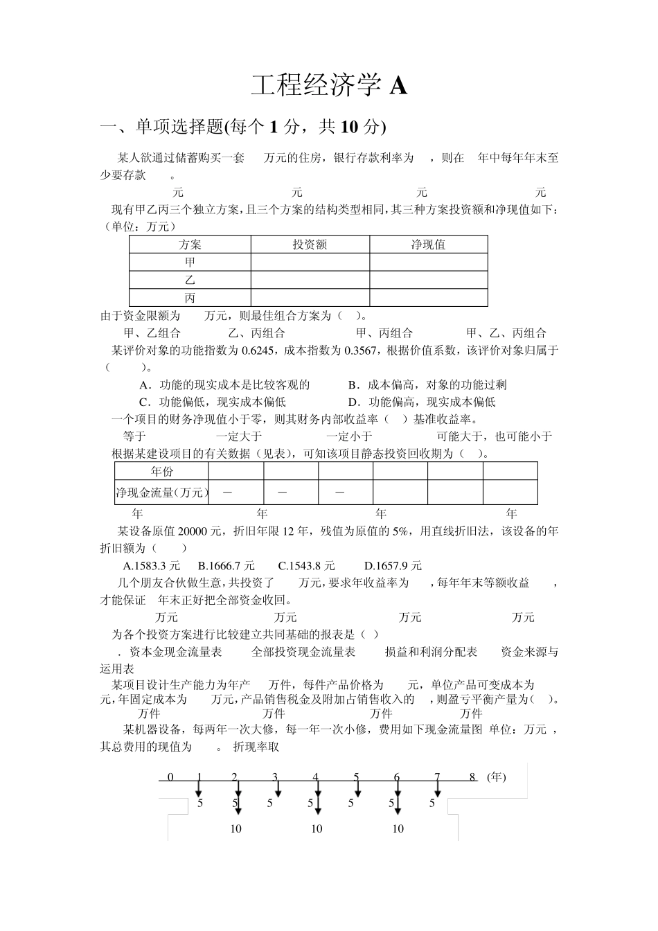 工程经济学A_第1页