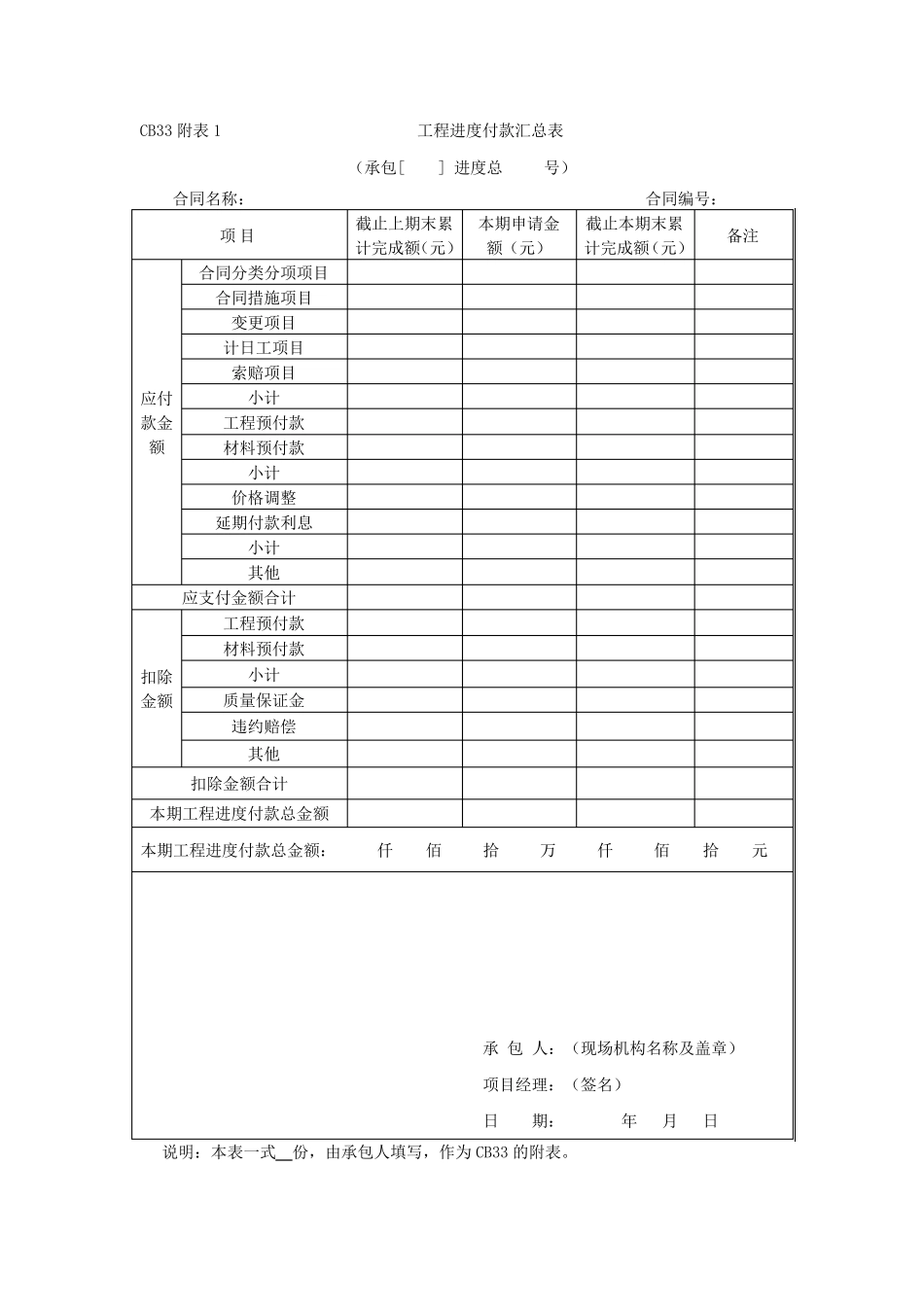 工程进度付款申请单_第2页