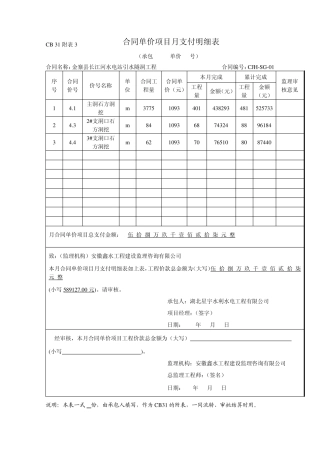 工程进度款(11月)申报表
