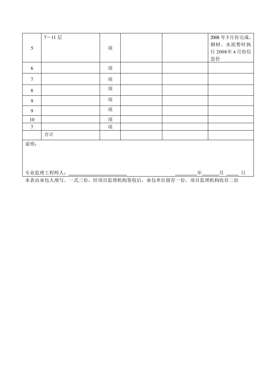 工程进度款支付申请表_第3页