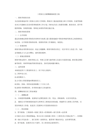 工程部人员薪酬激励制度方案
