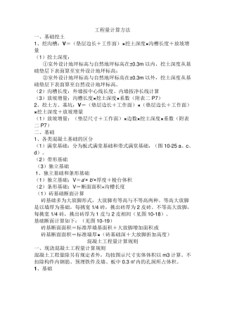 工程量计算方法