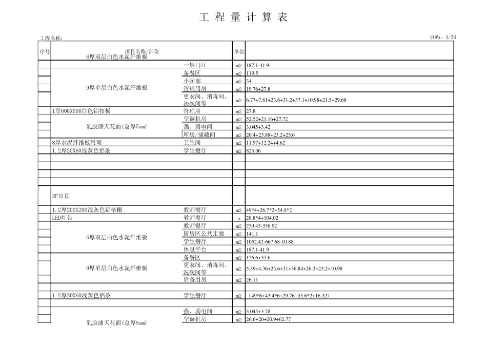 工程量计算表格_第3页