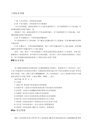 工程防水等级