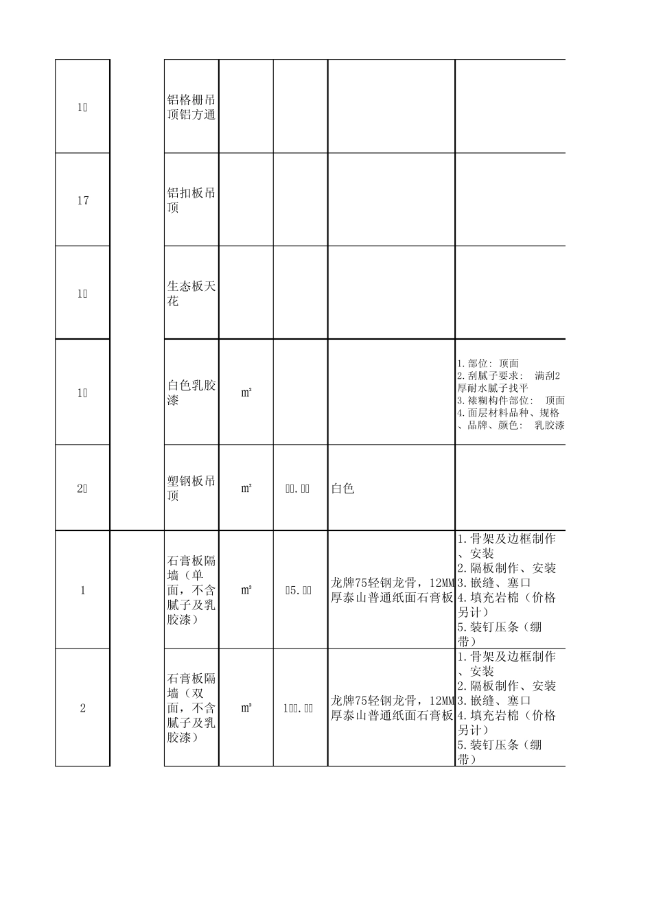 工程项目分项报价表_第3页