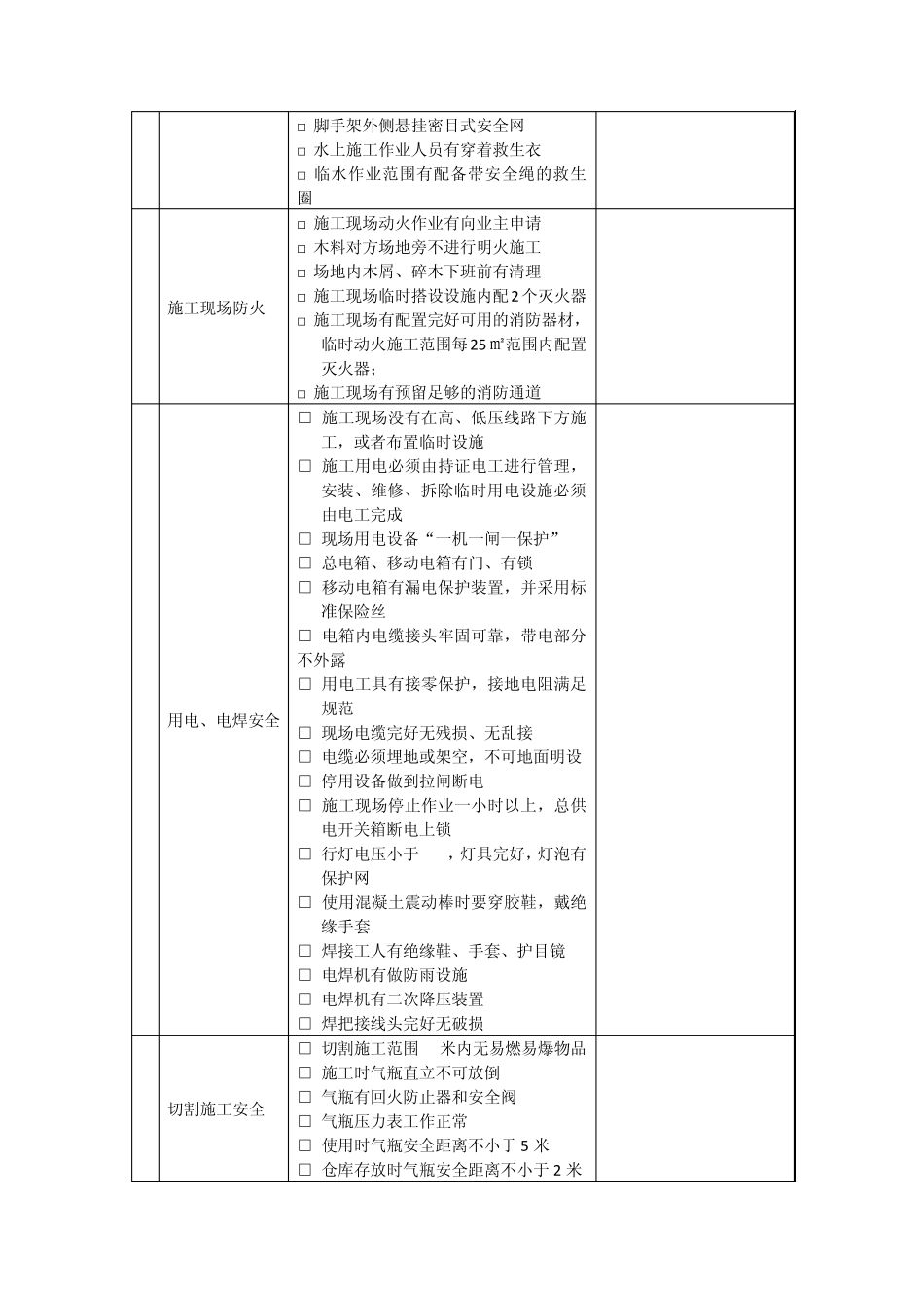 工程项目安全检查表_第3页