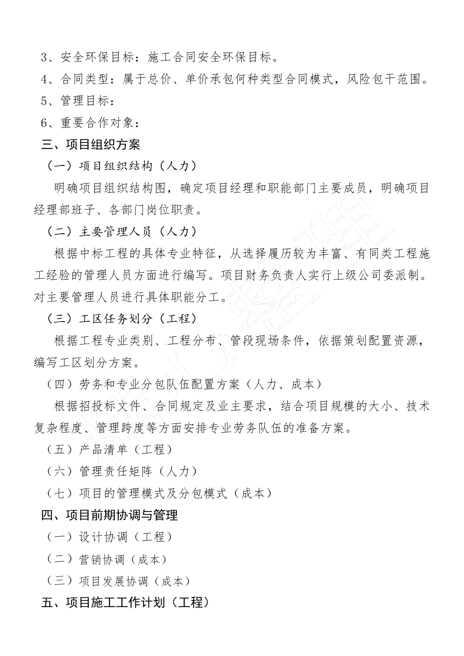 工程项目管理策划书_第2页