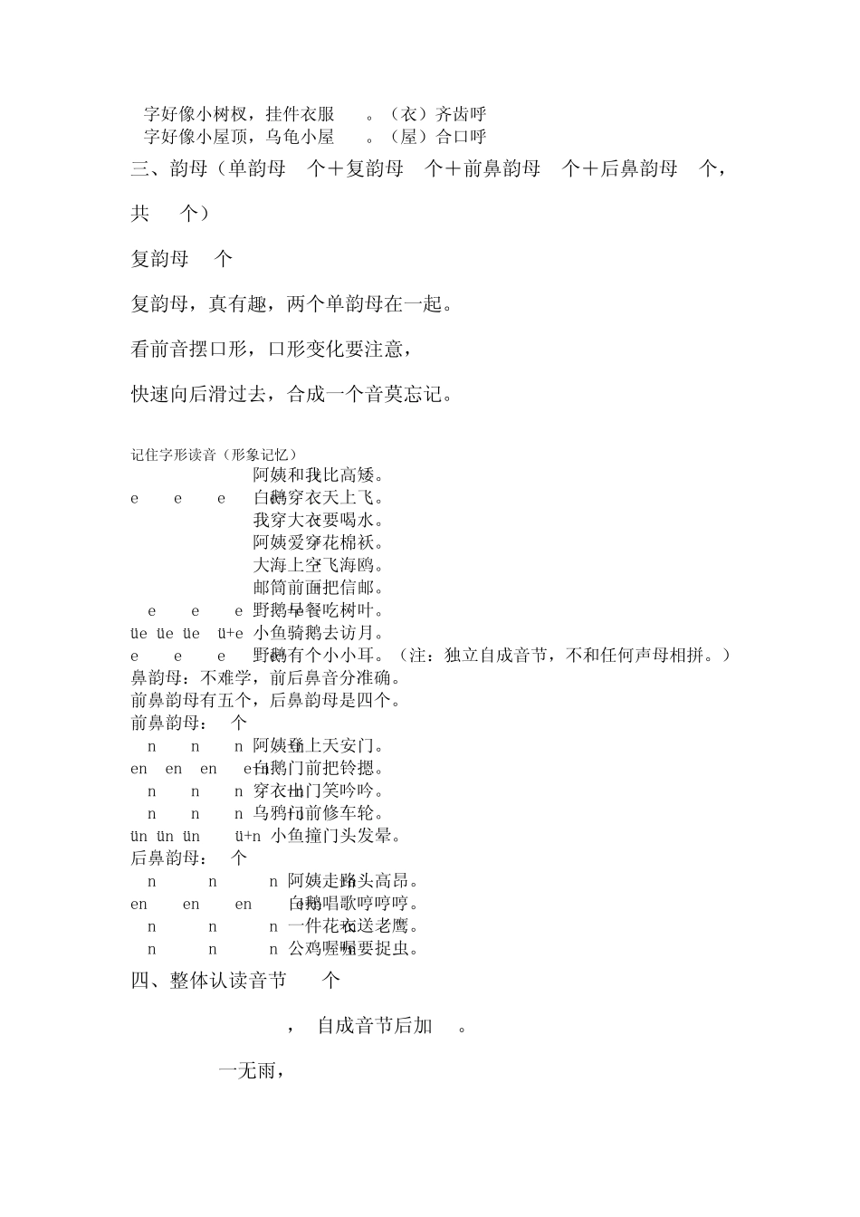 巧记汉语拼音口诀及五笔字根表_第3页